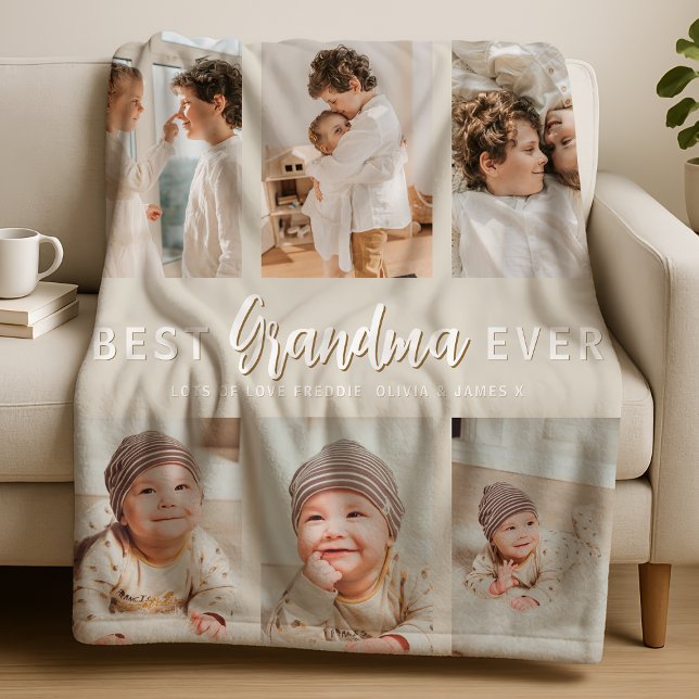 Stilfull världens bästa mormor någonsin 6 bilder  fleecefilt (Skapare uppladdad)