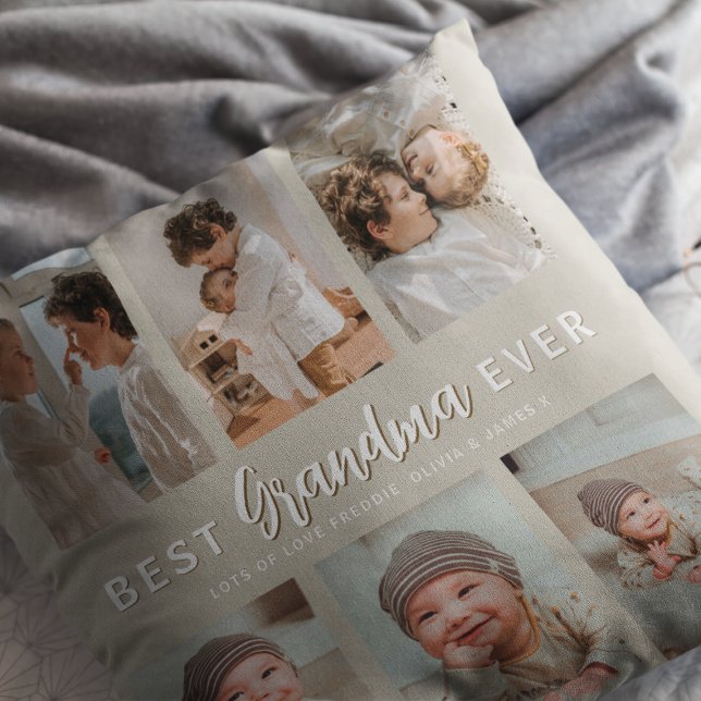 Stilfull världens bästa mormor någonsin 6 Foto  Kudde (Skapare uppladdad)