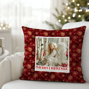 Stilfull Vintage Ängel Röd Guld Jul Christmas  Kudde