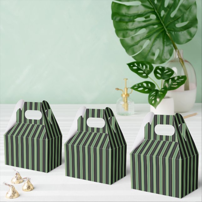 Stilfull Vintage Olivgrön Svart 3D Randig  Presentaskar (Multipel)
