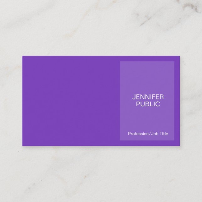 Stilfull Violett Modern Professionell Kreativ Chic Visitkort (Framsida)