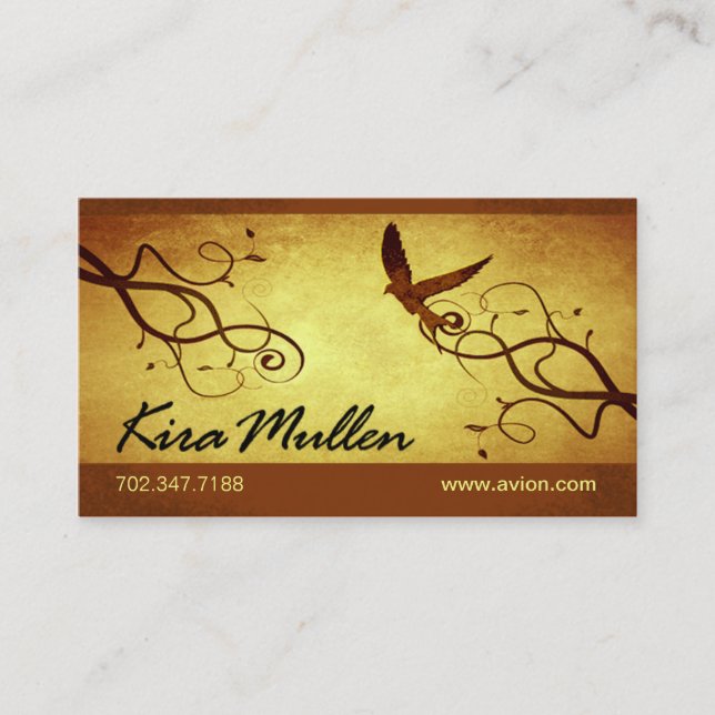 Stilfull visitkort (all - ämna) - "Avion ", (Framsida)