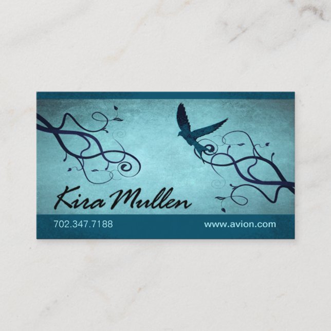 Stilfull visitkort (all - ämna) - "Avion ", (Framsida)