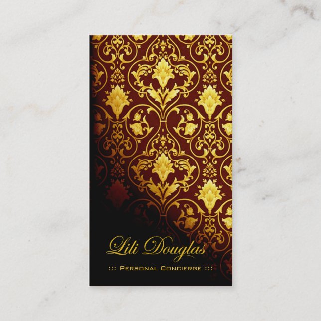 Stilfull visitkort (all - ämna) - "Roccoco ", (Framsida)