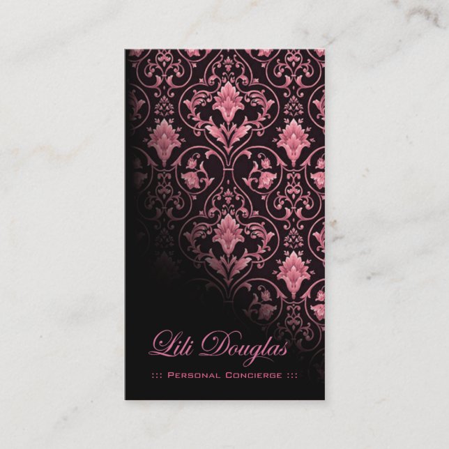 Stilfull visitkort (all - ämna) - "Roccoco ", (Framsida)