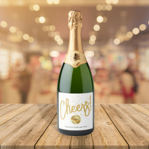 Stilfull vit guld Cheers Nyår Business Typo