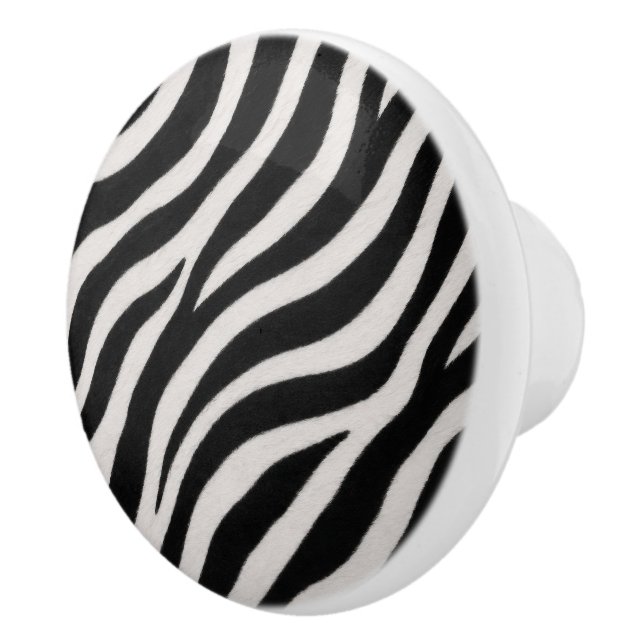 Stilfull Zebra Mönster Keramisk Draghandtag Accent Knopp (Höger)