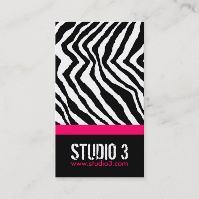 Stilfull zebra tryckvisitkort tidsbeställning kort (Framsida)