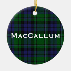 Stilfulla blått & grön MacCallum Tartanpläd Julgransprydnad Keramik
