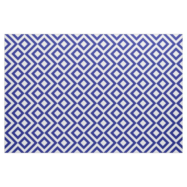 Stilfulla blått och vit slingrar det geometriska tyg (Fat Quarter)