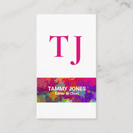 Stilfulla färgrika brev för grafittiGrungeMonogram Visitkort