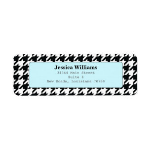 Stilfulla Houndstooth Returadress Etikett
