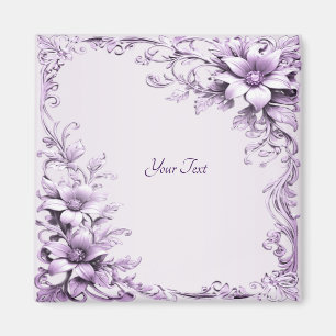 Stilfulla lila blommor magnet