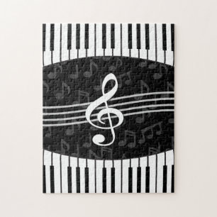 Stilfulla nycklar för för musik noterTrebleklav Pussel