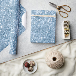 Stilfullt babyblått skimrande glitter glamourös mö presentpapper