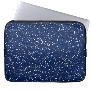 Stilfullt blåttglitter laptop sleeve