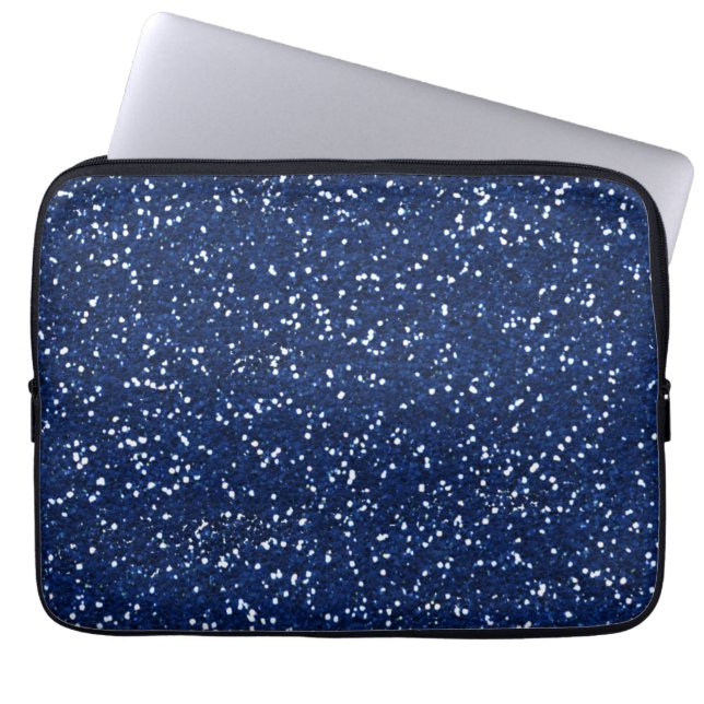 Stilfullt blåttglitter laptop sleeve (Framsidan)