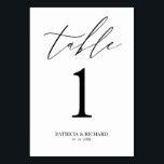 Stilfullt bordskort för bröllop<br><div class="desc">Ett enkelt,  elegant bordskort med kalligrafi. 
____________________________________________________________ 
Obs: Du måste ändra bordnumret på varje kort en i taget. När du har skapat ett nummer lägger du till det på kortet och går sedan tillbaka för att upprepa processen för varje nummer du vill ha.
______________________________________________</div>