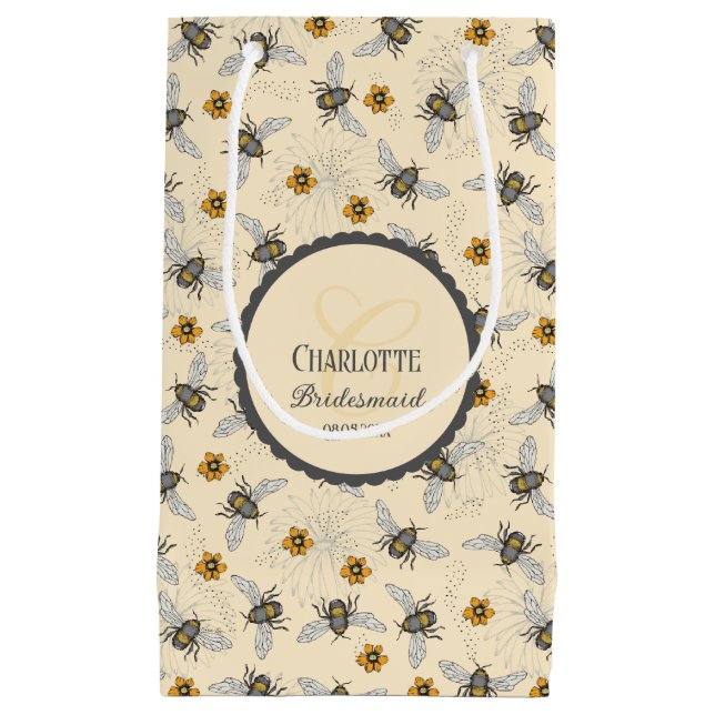 Stilfullt bröllopsfirande med bin och blommor (Framsidan)