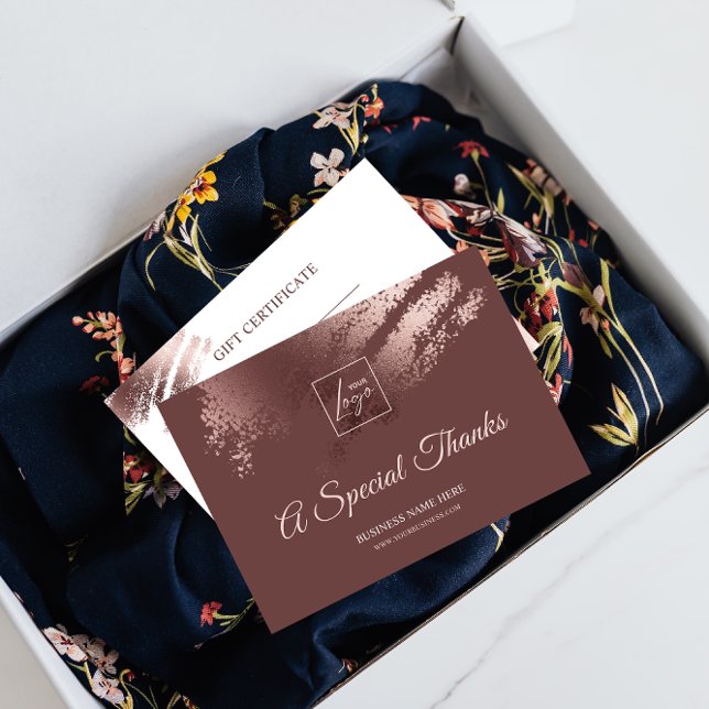 Stilfullt brons Speciellt tack Presentkort för för Kort (Stylish Bronze Special Thanks Business Gift Certificate Card)