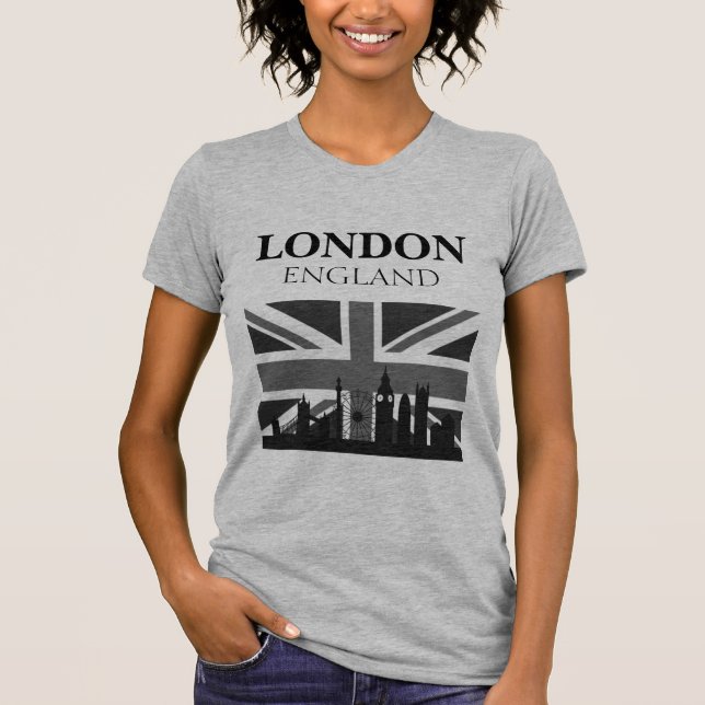 Stilfullt cool svart grå London Union Jack Tröja (Framsida)