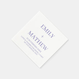 STILFULLT ELEGANT MODERN PERSONLIGT NAMN VIT BRÖLL PAPPERSSERVETT