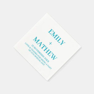 STILFULLT ELEGANT MODERN PERSONLIGT NAMN VIT BRÖLL PAPPERSSERVETT