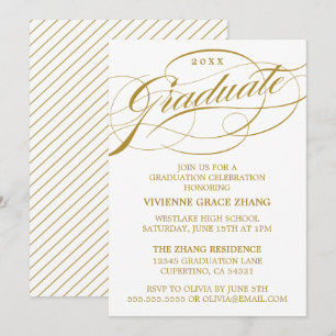 STILFULLT ELEGANT SKRIFT GRADUATE FESTINBJUDAN INBJUDNINGAR