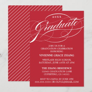 STILFULLT ELEGANT SKRIPT EXAMENSFIRANDE PARTY-INBJ INBJUDNINGAR