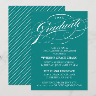 STILFULLT ELEGANT SKRIPT EXAMENSFIRANDE PARTY-INBJ INBJUDNINGAR