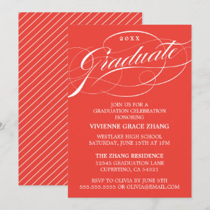 STILFULLT ELEGANT SKRIPT EXAMENSFIRANDE PARTY-INBJ INBJUDNINGAR