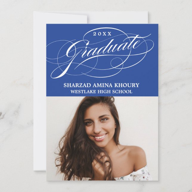 STILFULLT ELEGANTA SKRIFT 2 EXAMENSFIRANDE INVITAT INBJUDNINGAR (Framsida)