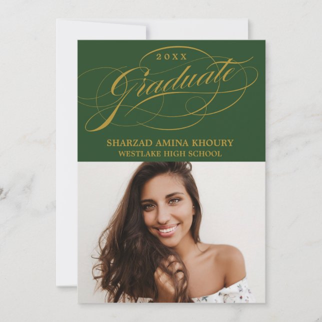 STILFULLT ELEGANTA SKRIFT 2 EXAMENSFIRANDE INVITAT INBJUDNINGAR (Framsida)