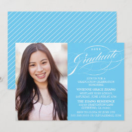 STILFULLT ELEGANTA SKRIFT GRADUATE FEST INVITATION INBJUDNINGAR