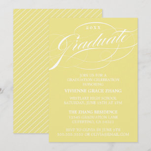 STILFULLT ELEGANTA SKRIFT GRADUATE FEST INVITATION INBJUDNINGAR