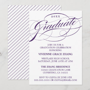 STILFULLT ELEGANTA SKRIFT GRADUATE FEST INVITATION INBJUDNINGAR