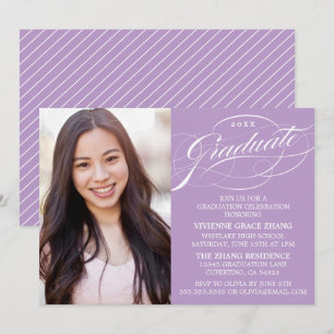 STILFULLT ELEGANTA SKRIFT GRADUATE FEST INVITATION INBJUDNINGAR