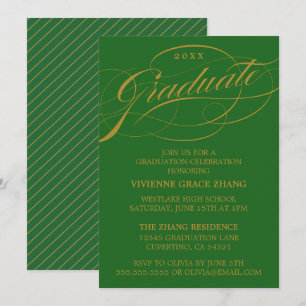 STILFULLT ELEGANTA SKRIFT GRADUATE FEST INVITATION INBJUDNINGAR