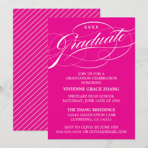 STILFULLT ELEGANTA SKRIFT GRADUATE FEST INVITATION INBJUDNINGAR