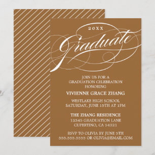 STILFULLT ELEGANTA SKRIFTEXAMEN FEST INVITATION INBJUDNINGAR