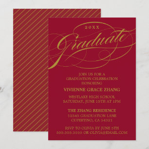 STILFULLT ELEGANTA SKRIFTEXAMEN FEST INVITATION INBJUDNINGAR