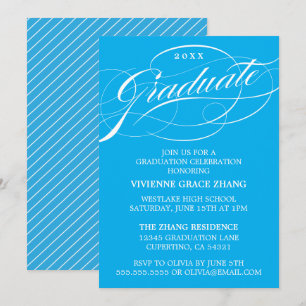STILFULLT ELEGANTA SKRIFTEXAMEN FEST INVITATION INBJUDNINGAR