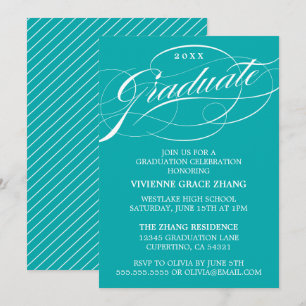 STILFULLT ELEGANTA SKRIFTEXAMEN FEST INVITATION INBJUDNINGAR