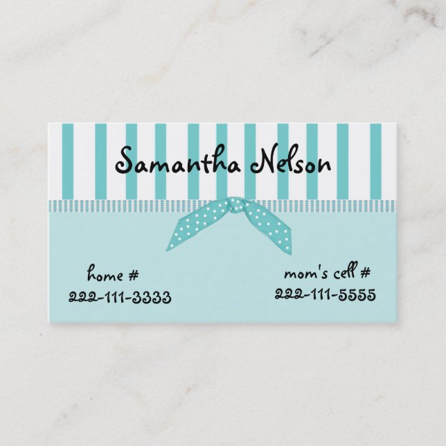 Stilfullt flicka bilagakort (Framsida)