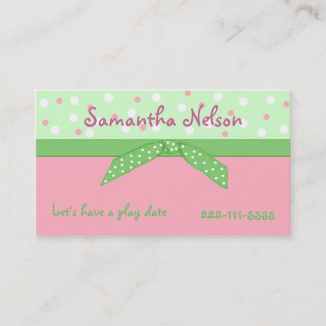 Stilfullt flicka bilagakort (Framsida)