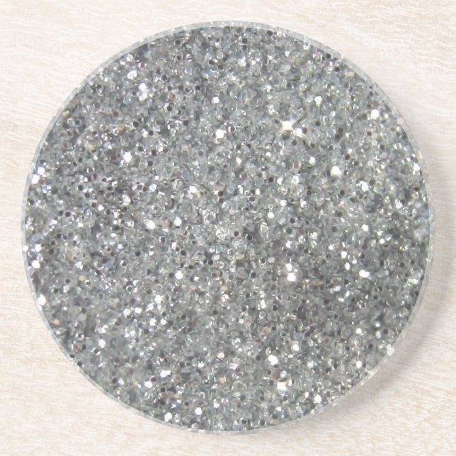 Stilfullt foto för silverglitterGlitz Underlägg (Framsidan)