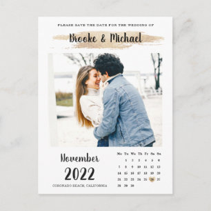 Stilfullt fotokalender Spara datum-kort Vykort