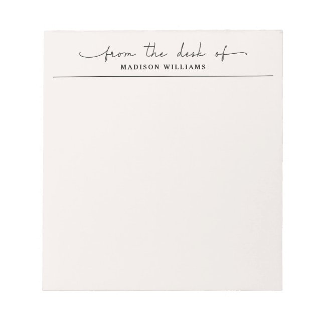 Stilfullt från Professional Beiges skrivbord Anteckningsblock (Framsida)