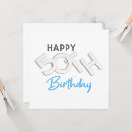 Stilfullt Glad 50-årsdag Typografi Inbjudningar