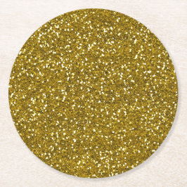 Stilfullt glitterguld underlägg papper rund